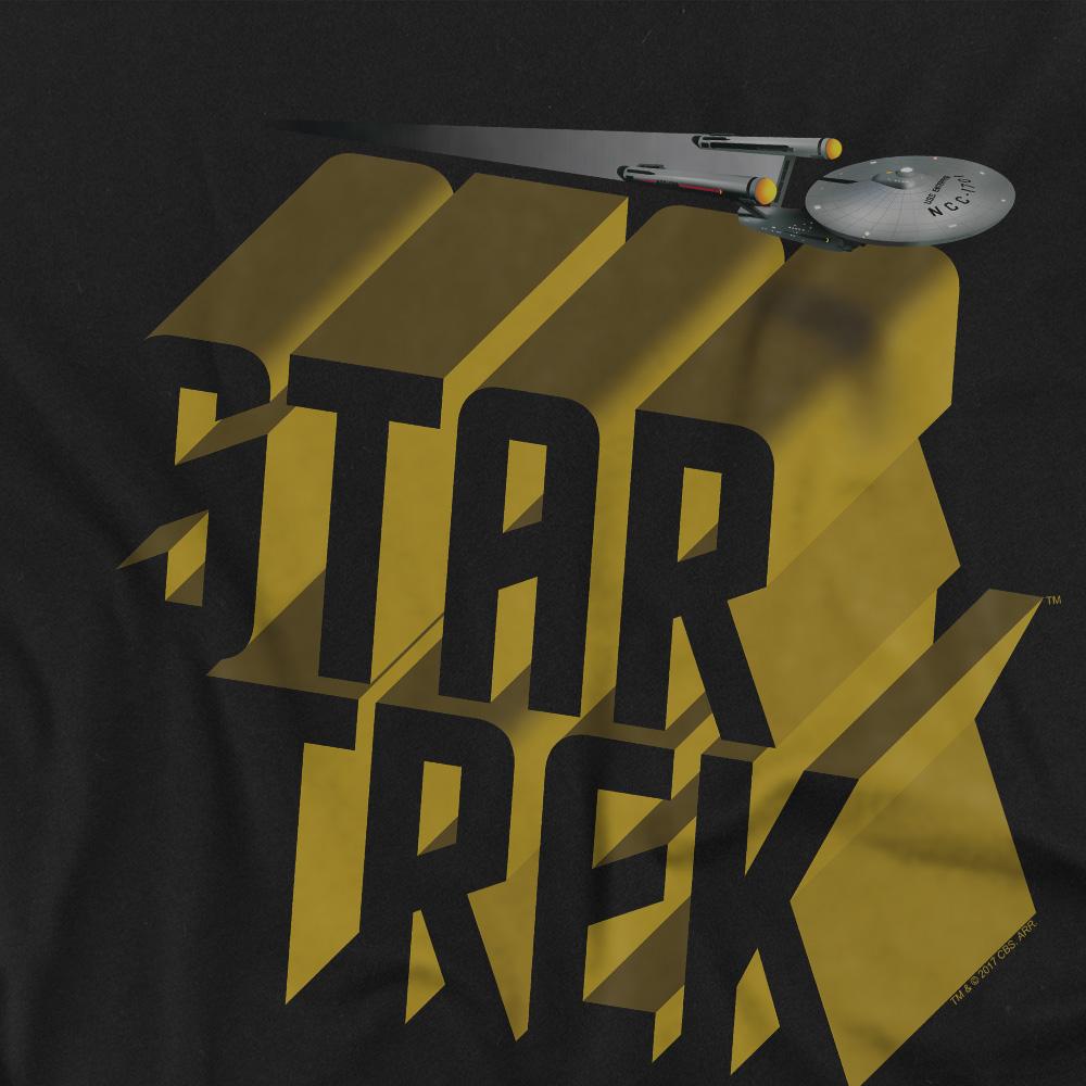 Black - Back - Star Trek Unisex Adult 3D Logo T-Shirt