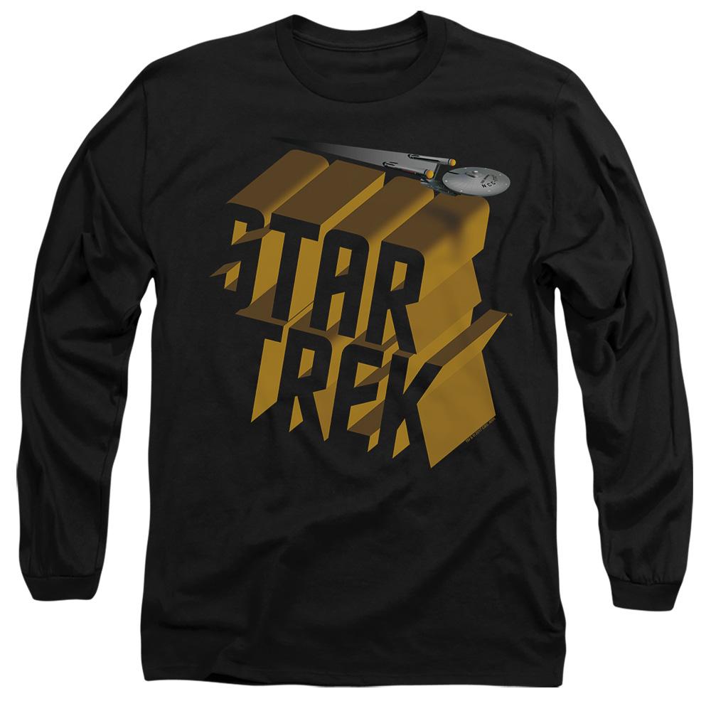 Black - Side - Star Trek Unisex Adult 3D Logo T-Shirt