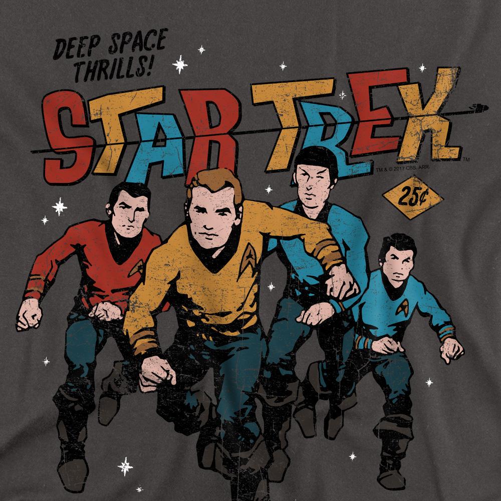 Charcoal - Back - Star Trek Unisex Adult Deep Space Thrills T-Shirt