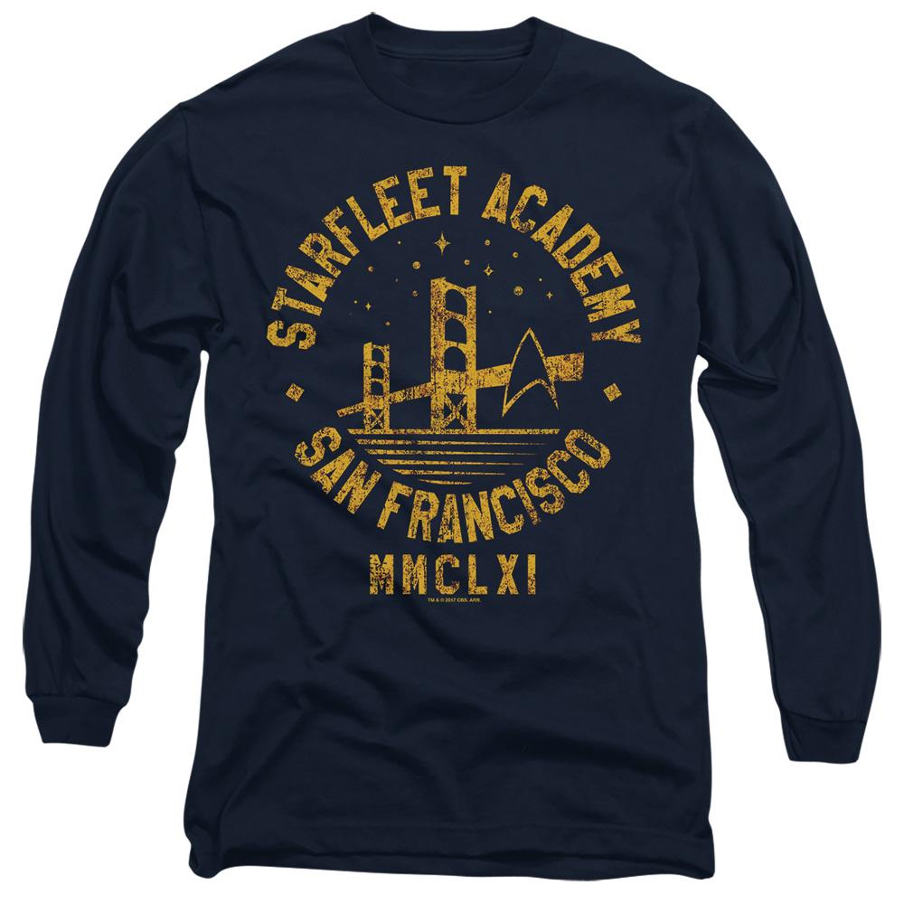 Navy - Side - Star Trek Unisex Adult Bridge Collegiate T-Shirt