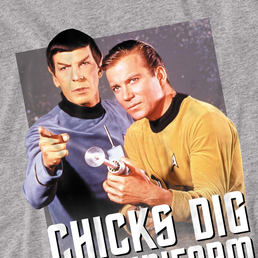 Sport Heather - Back - Star Trek Unisex Adult Chicks Dig T-Shirt