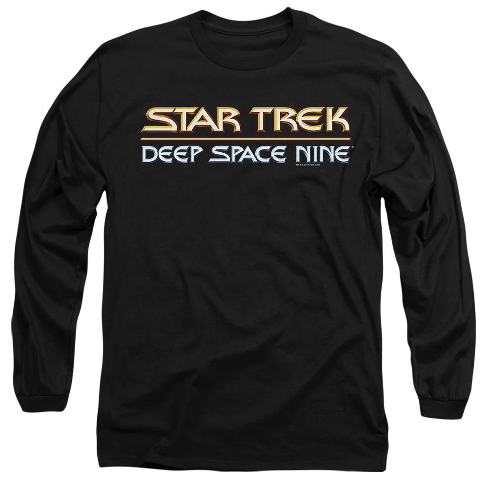 Black - Side - Star Trek Unisex Adult Deep Space Nine Logo T-Shirt