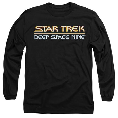 Black - Side - Star Trek Unisex Adult Deep Space Nine Logo T-Shirt