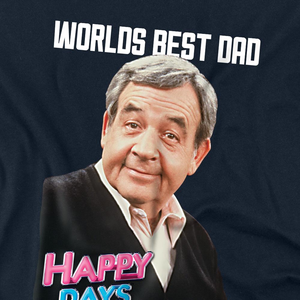 Navy - Back - Happy Days Unisex Adult Best Dad T-Shirt