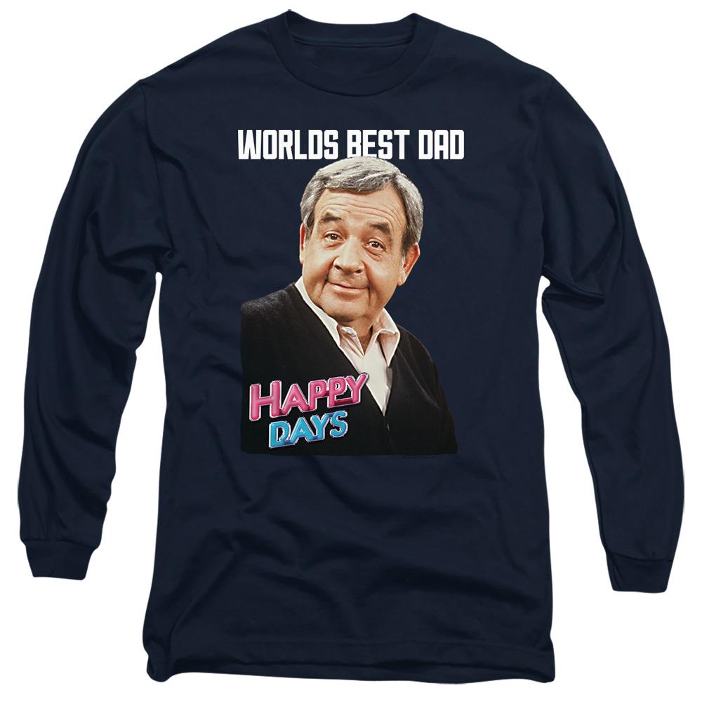 Navy - Side - Happy Days Unisex Adult Best Dad T-Shirt