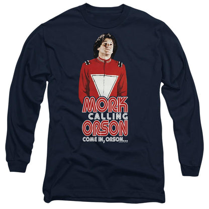 Navy - Side - Mork And Mindy Unisex Adult Come in Orson T-Shirt