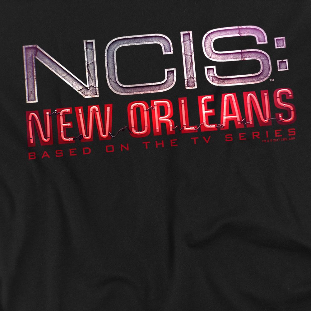 Black - Back - NCIS: New Orleans Unisex Adult Neon Sign T-Shirt
