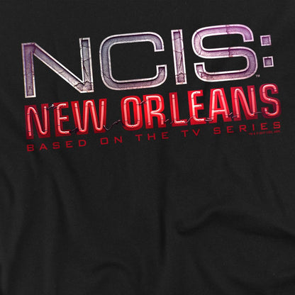 Black - Back - NCIS: New Orleans Unisex Adult Neon Sign T-Shirt