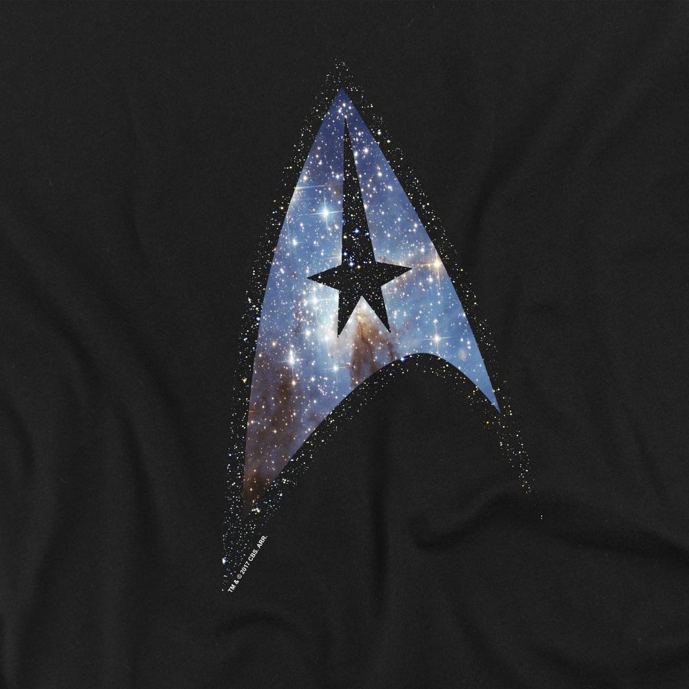 Black - Back - Star Trek Unisex Adult Galactic Shield T-Shirt