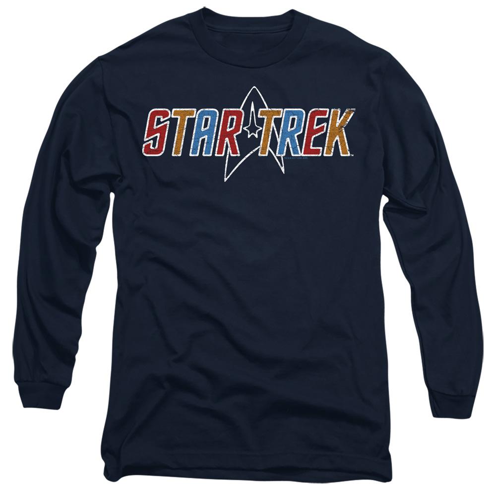 Navy - Side - Star Trek Unisex Adult Logo T-Shirt