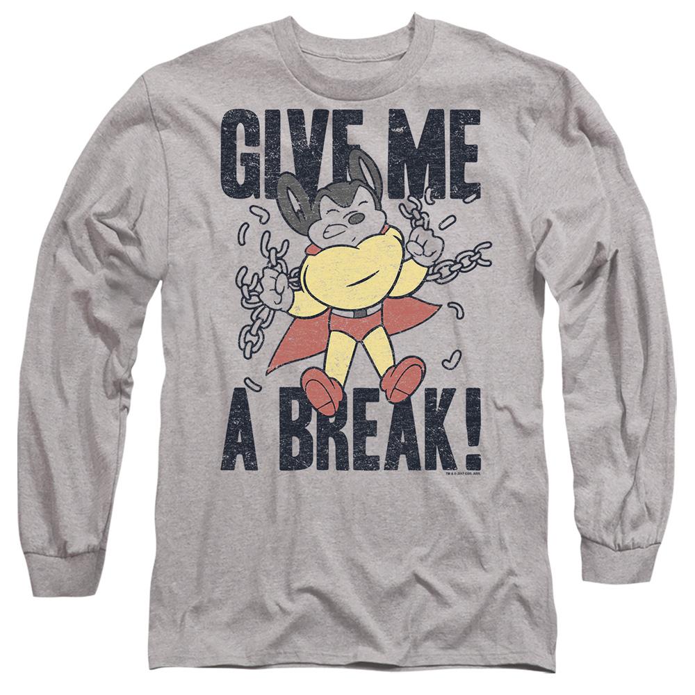 Sport Heather - Side - Mighty Mouse Unisex Adult Give Me a Break T-Shirt