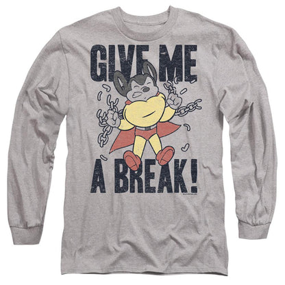 Sport Heather - Side - Mighty Mouse Unisex Adult Give Me a Break T-Shirt