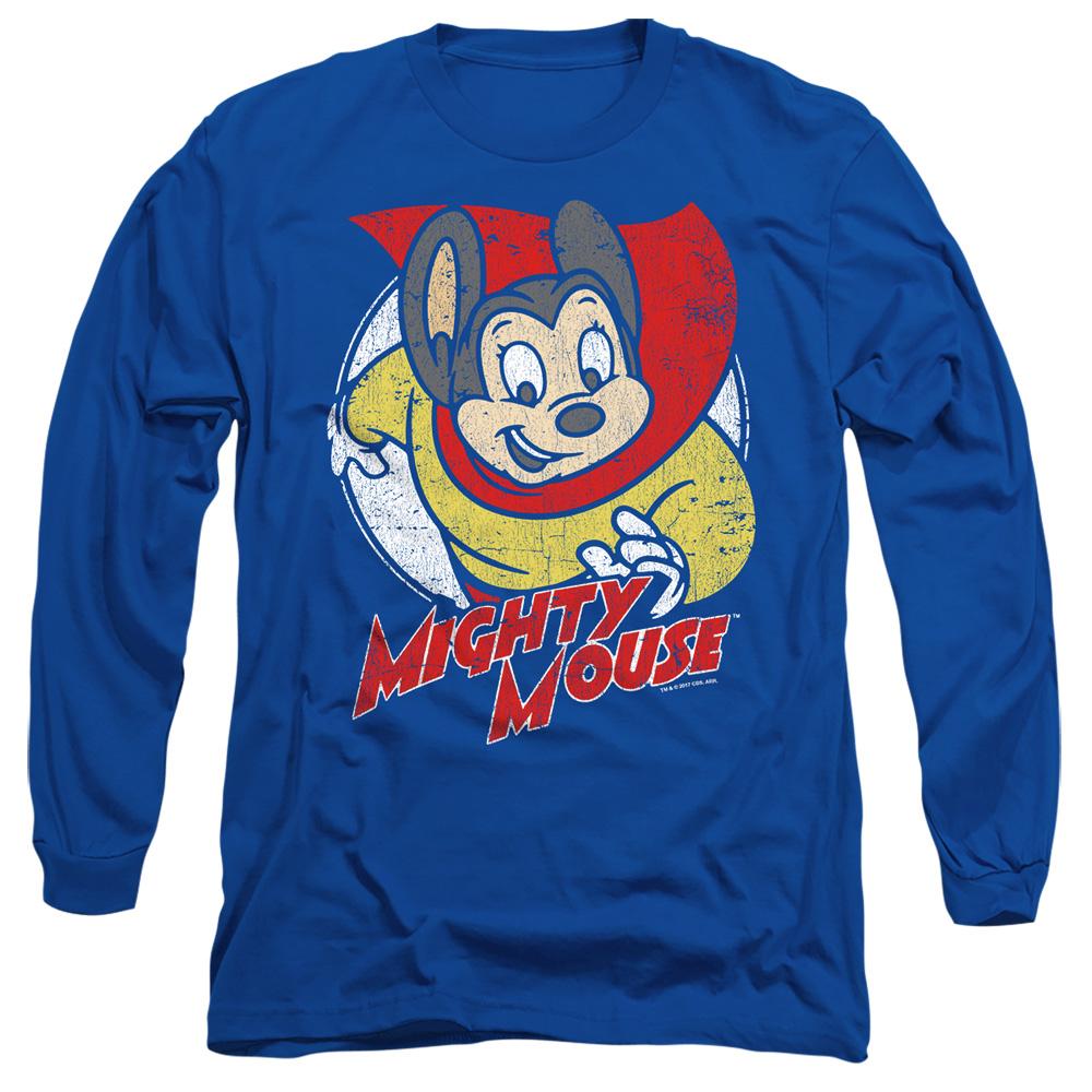 Royal Blue - Side - Mighty Mouse Unisex Adult Mighty Circle T-Shirt