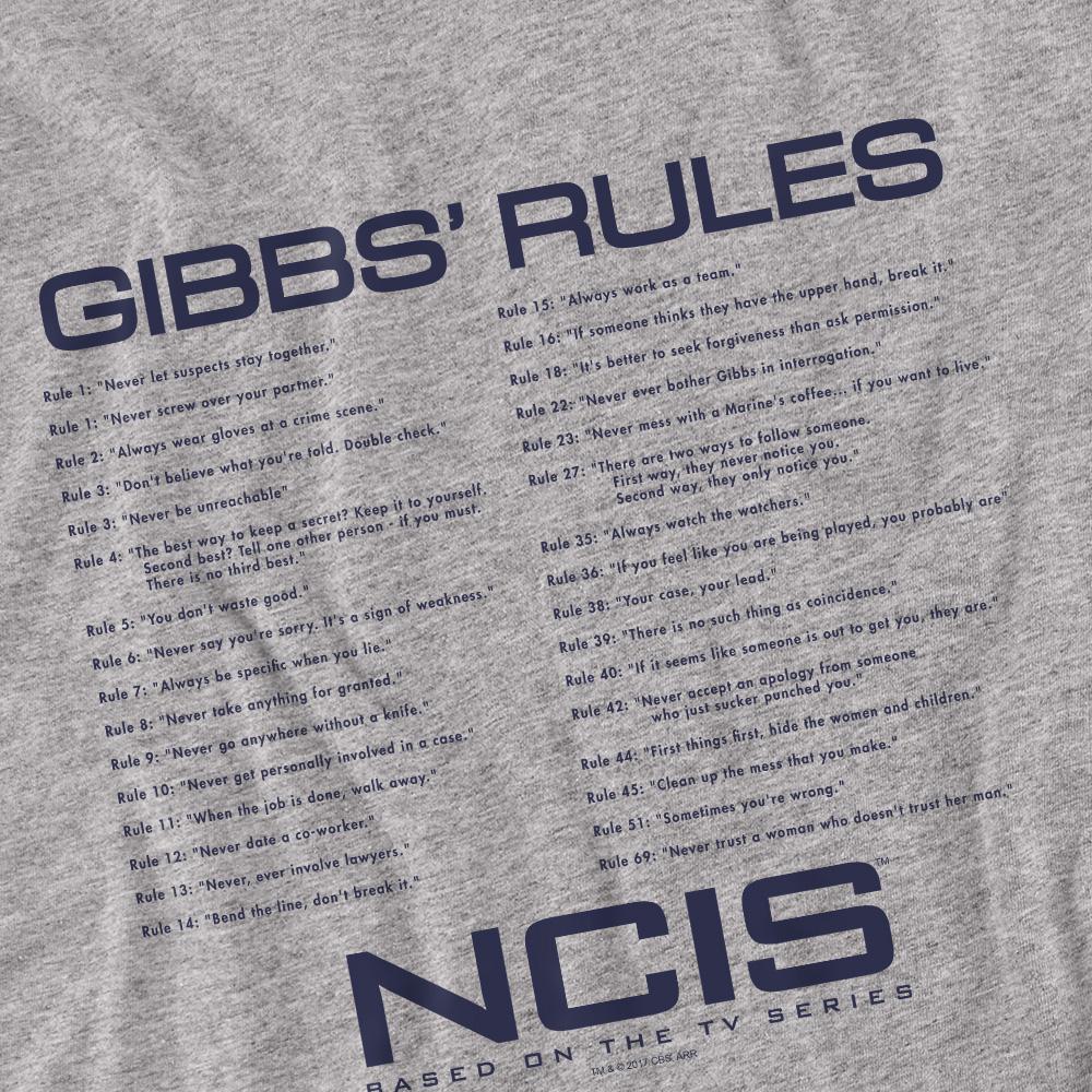 Sport Heather - Side - NCIS Unisex Adult Gibbs Rules T-Shirt