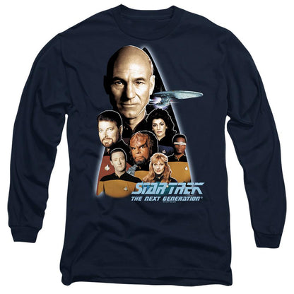 Navy - Side - Star Trek Unisex Adult Next Generation Crew T-Shirt