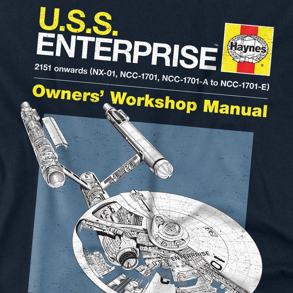Navy - Back - Star Trek Unisex Adult Enterprise Manual T-Shirt
