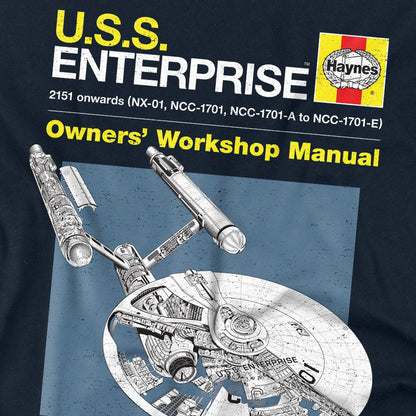 Navy - Back - Star Trek Unisex Adult Enterprise Manual T-Shirt