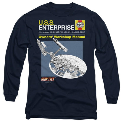 Navy - Side - Star Trek Unisex Adult Enterprise Manual T-Shirt