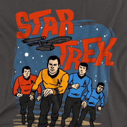 Charcoal - Back - Star Trek Unisex Adult Run Forward T-Shirt