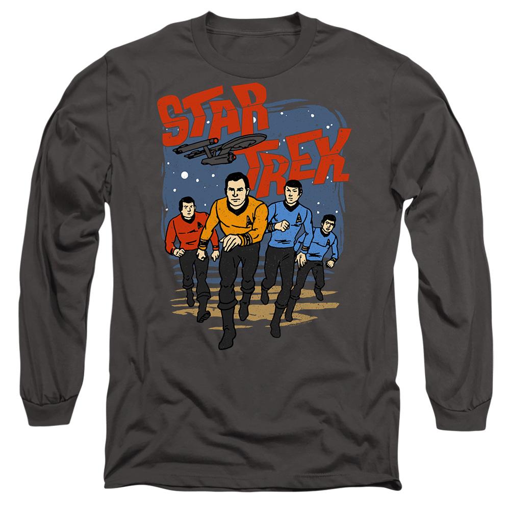 Charcoal - Side - Star Trek Unisex Adult Run Forward T-Shirt