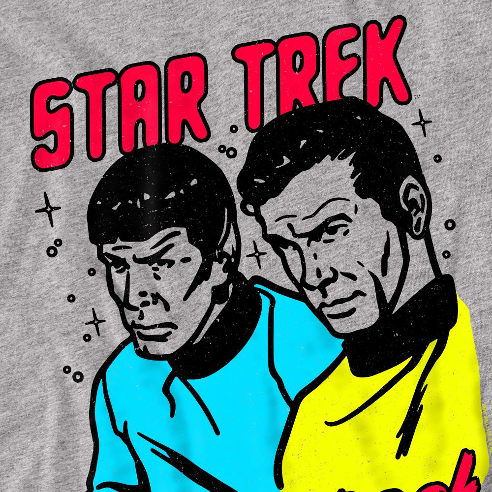 Sport Heather - Back - Star Trek Unisex Adult Kirk & Spock T-Shirt