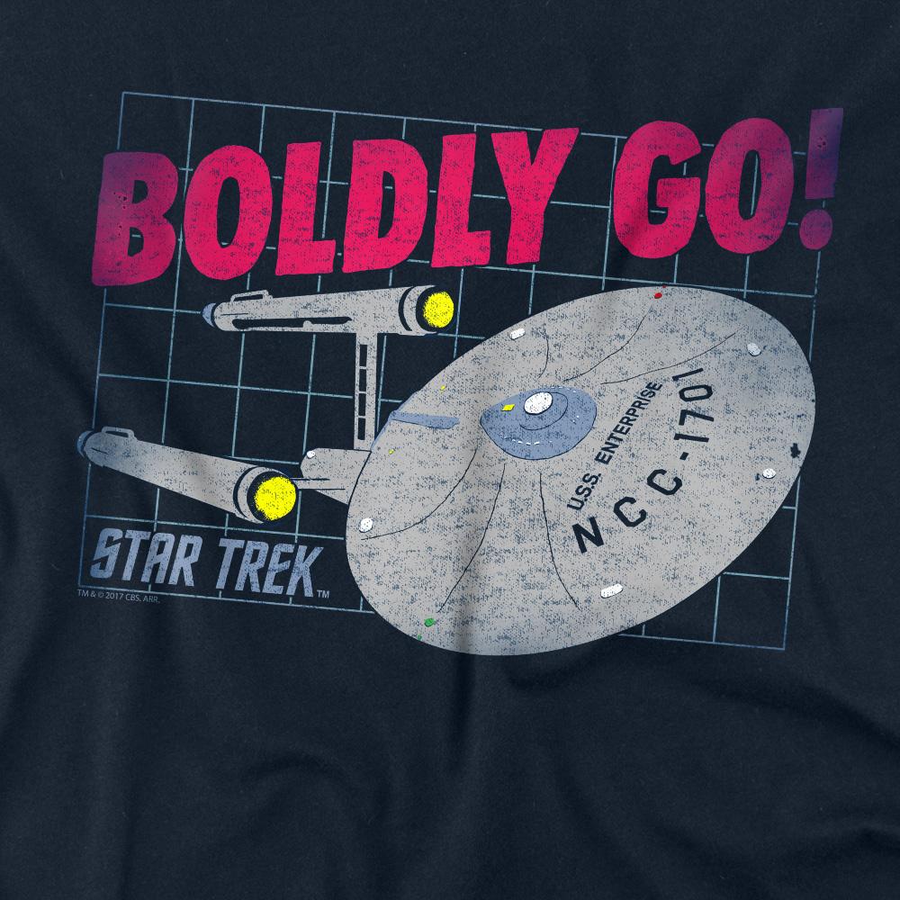 Navy - Back - Star Trek Unisex Adult Boldly Go T-Shirt
