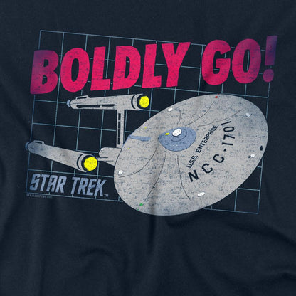 Navy - Back - Star Trek Unisex Adult Boldly Go T-Shirt