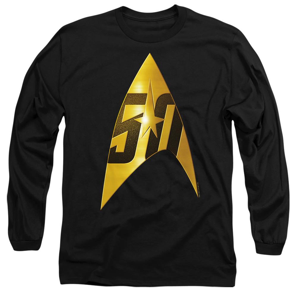 Black - Side - Star Trek Unisex Adult 50th Anniversary Delta T-Shirt