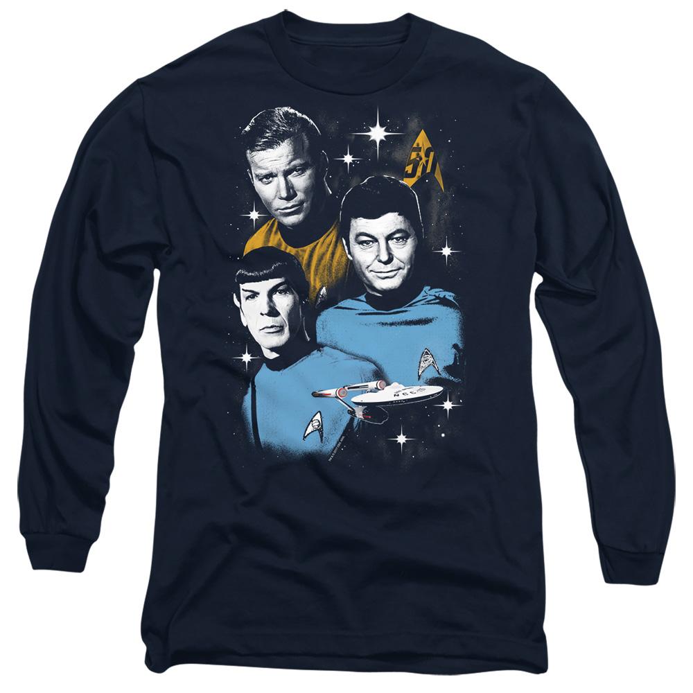 Navy - Side - Star Trek Unisex Adult All Star Crew T-Shirt