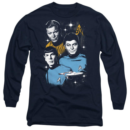Navy - Side - Star Trek Unisex Adult All Star Crew T-Shirt