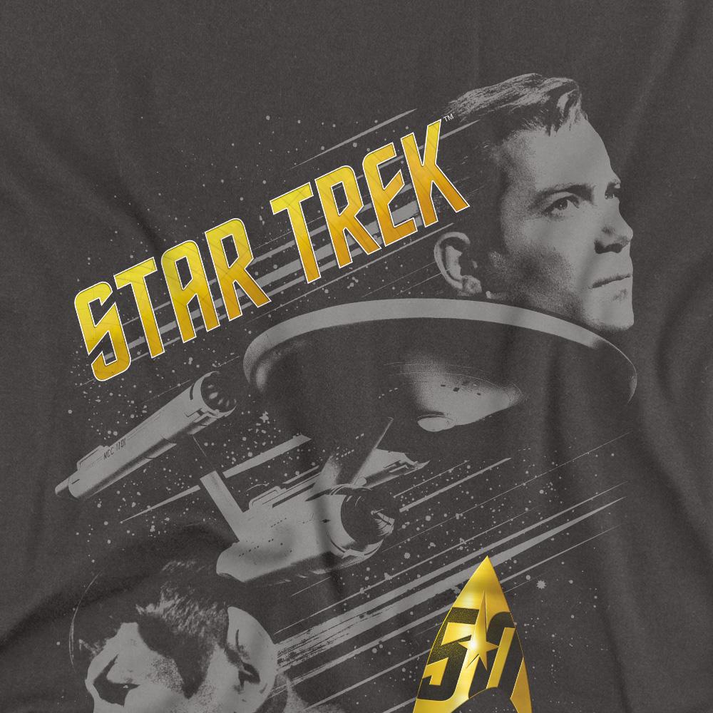Charcoal - Back - Star Trek Unisex Adult 50 Year Frontier T-Shirt