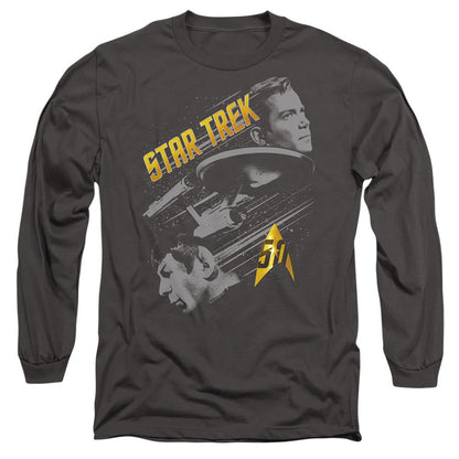 Charcoal - Side - Star Trek Unisex Adult 50 Year Frontier T-Shirt