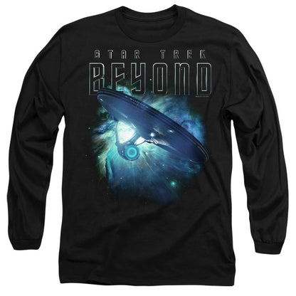 Black - Side - Star Trek Beyond Unisex Adult Voyage T-Shirt