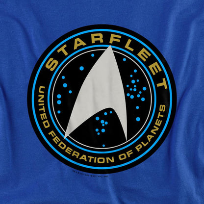 Royal Blue - Side - Star Trek Beyond Unisex Adult Starfleet Patch T-Shirt