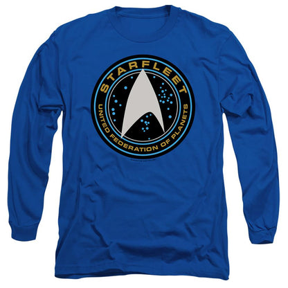 Royal Blue - Front - Star Trek Beyond Unisex Adult Starfleet Patch T-Shirt