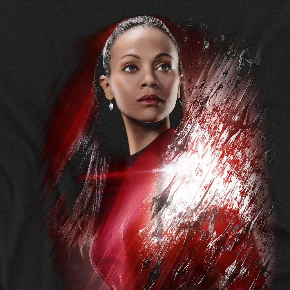Black - Back - Star Trek Beyond Unisex Adult Uhura Poster T-Shirt