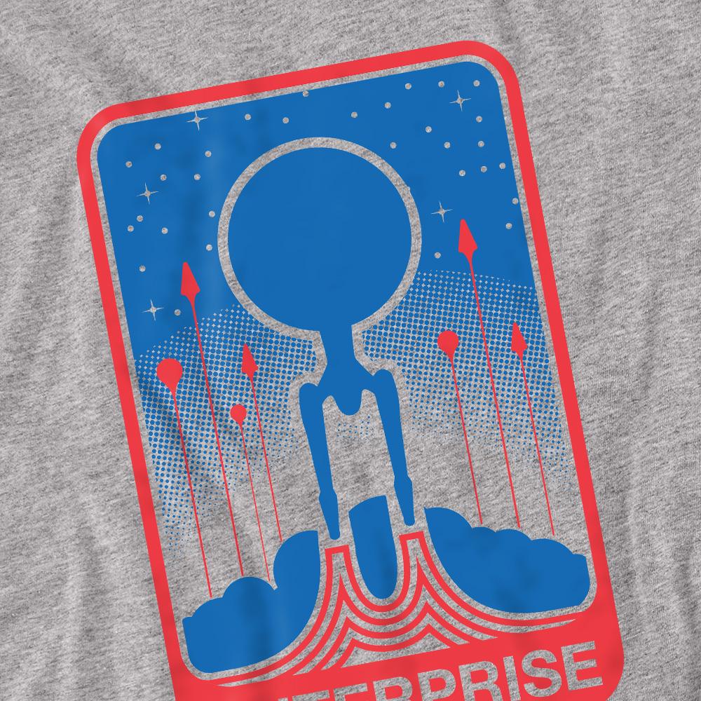 Sport Heather - Back - Star Trek Beyond Unisex Adult Enterprise Patch T-Shirt
