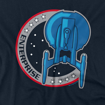 Navy - Back - Star Trek Unisex Adult Enterprise Patch T-Shirt