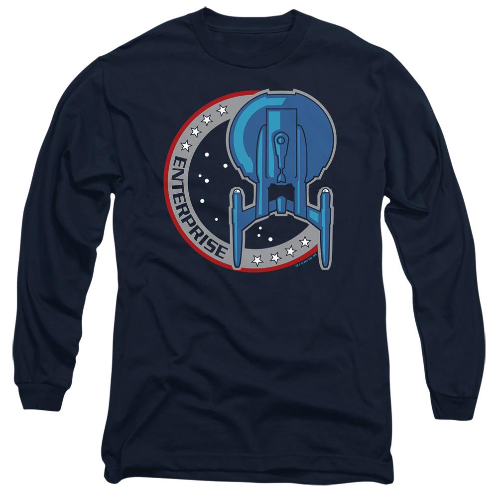 Navy - Side - Star Trek Unisex Adult Enterprise Patch T-Shirt