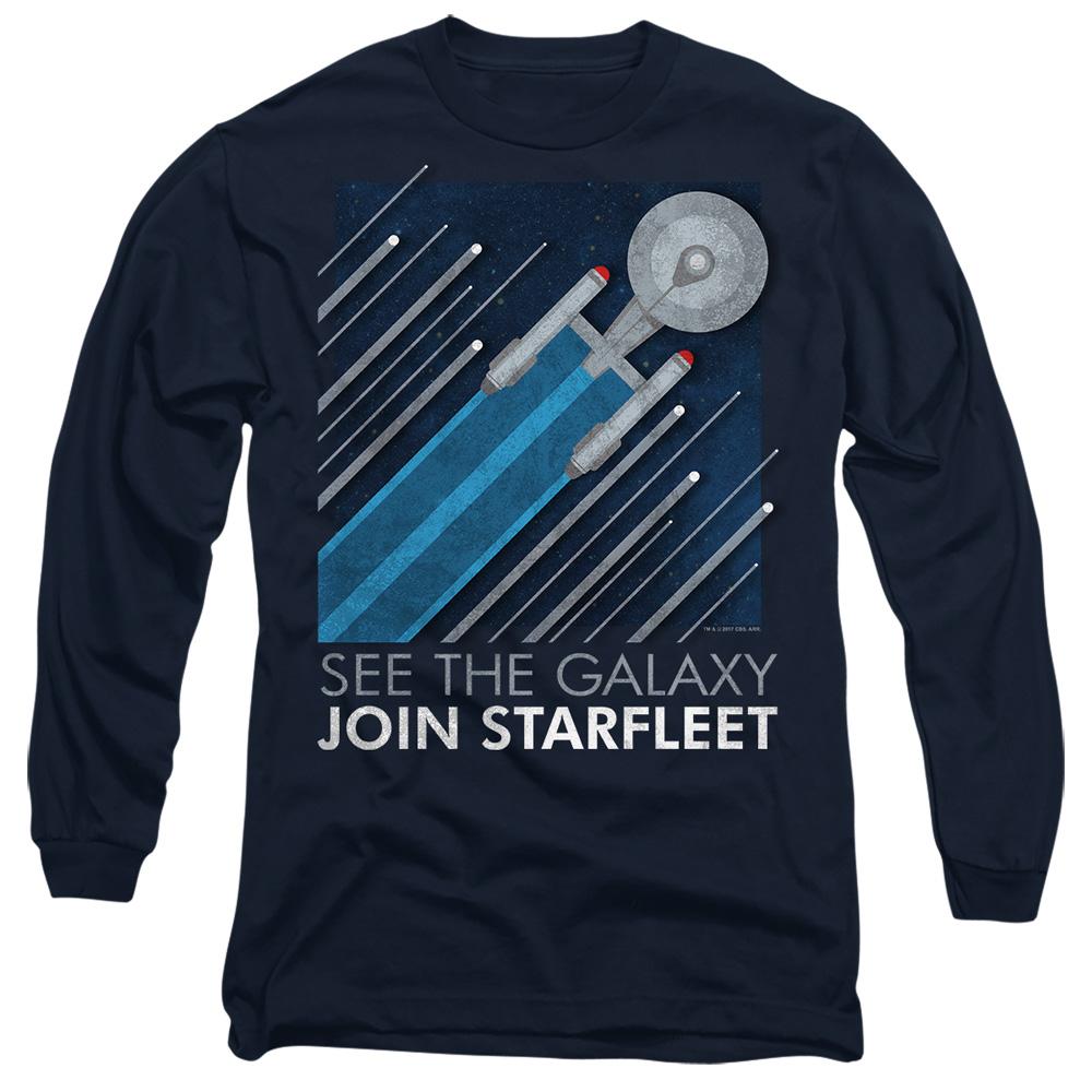 Navy - Side - Star Trek Unisex Adult Starfleet Recruitment Poster T-Shirt