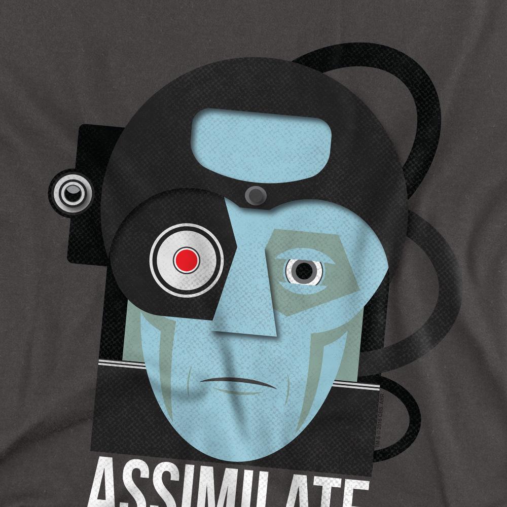 Charcoal - Back - Star Trek Unisex Adult Assimilate or Die T-Shirt