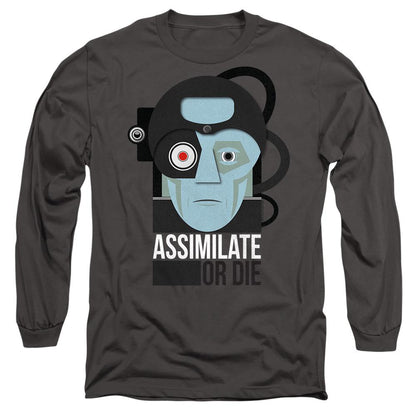 Charcoal - Side - Star Trek Unisex Adult Assimilate or Die T-Shirt