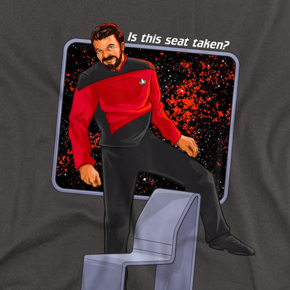 Charcoal - Back - Star Trek Unisex Adult Is This Seat Taken T-Shirt