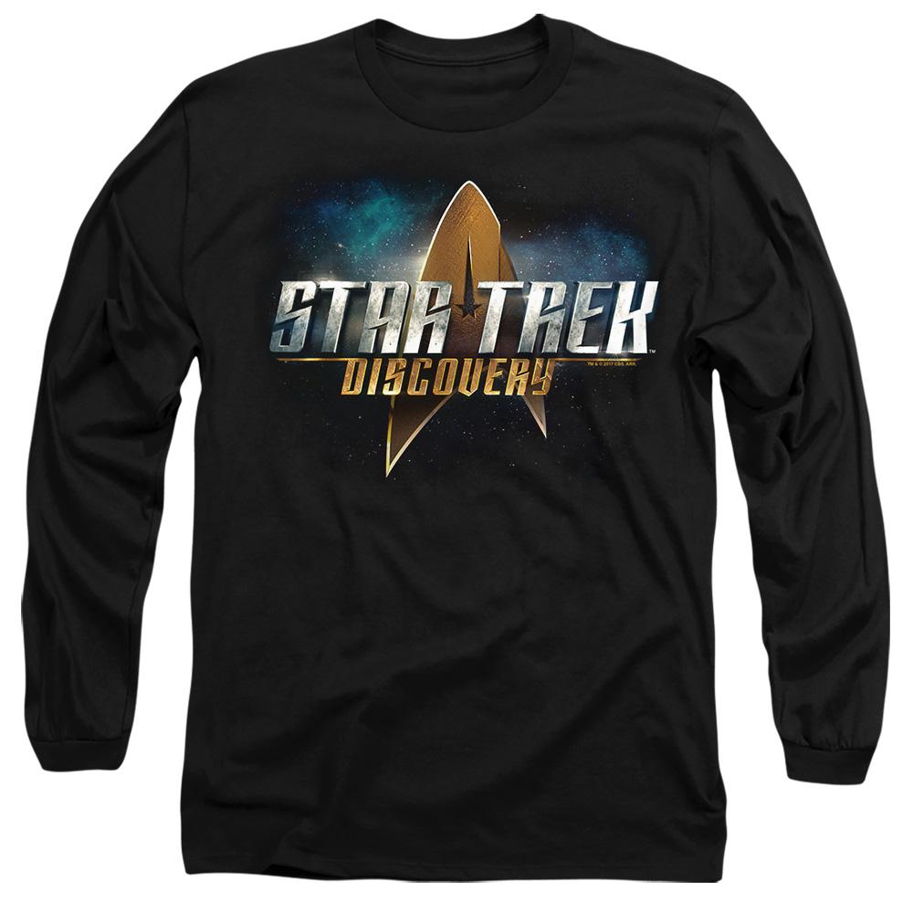 Black - Side - Star Trek: Discovery Unisex Adult Logo T-Shirt