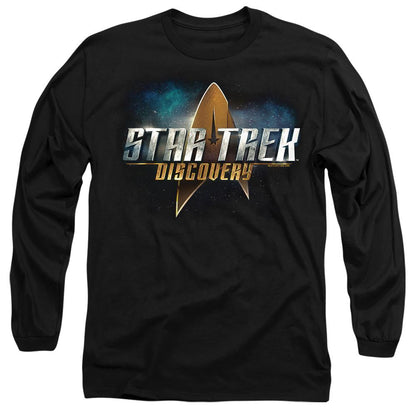 Black - Side - Star Trek: Discovery Unisex Adult Logo T-Shirt