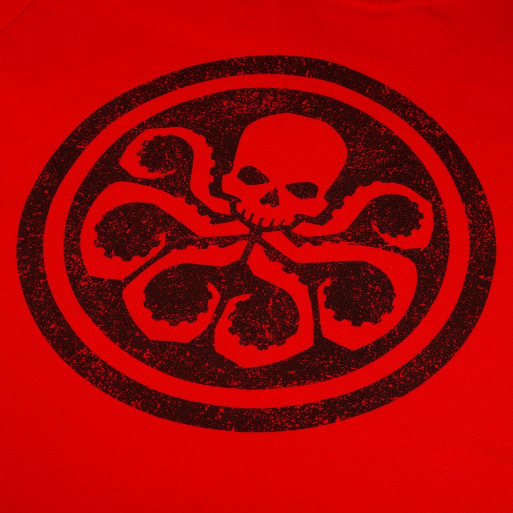 Red - Side - Marvel Mens Hydra Logo T-Shirt
