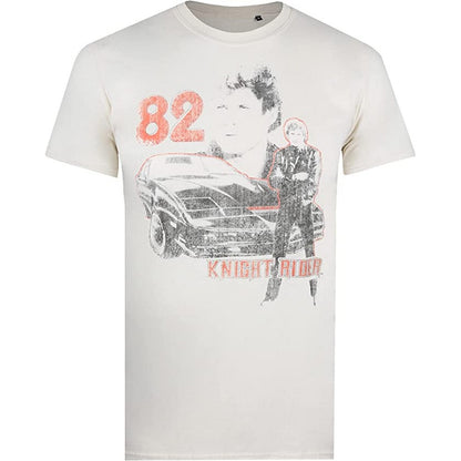Natural - Front - Knight Rider Mens 82 Cotton T-Shirt