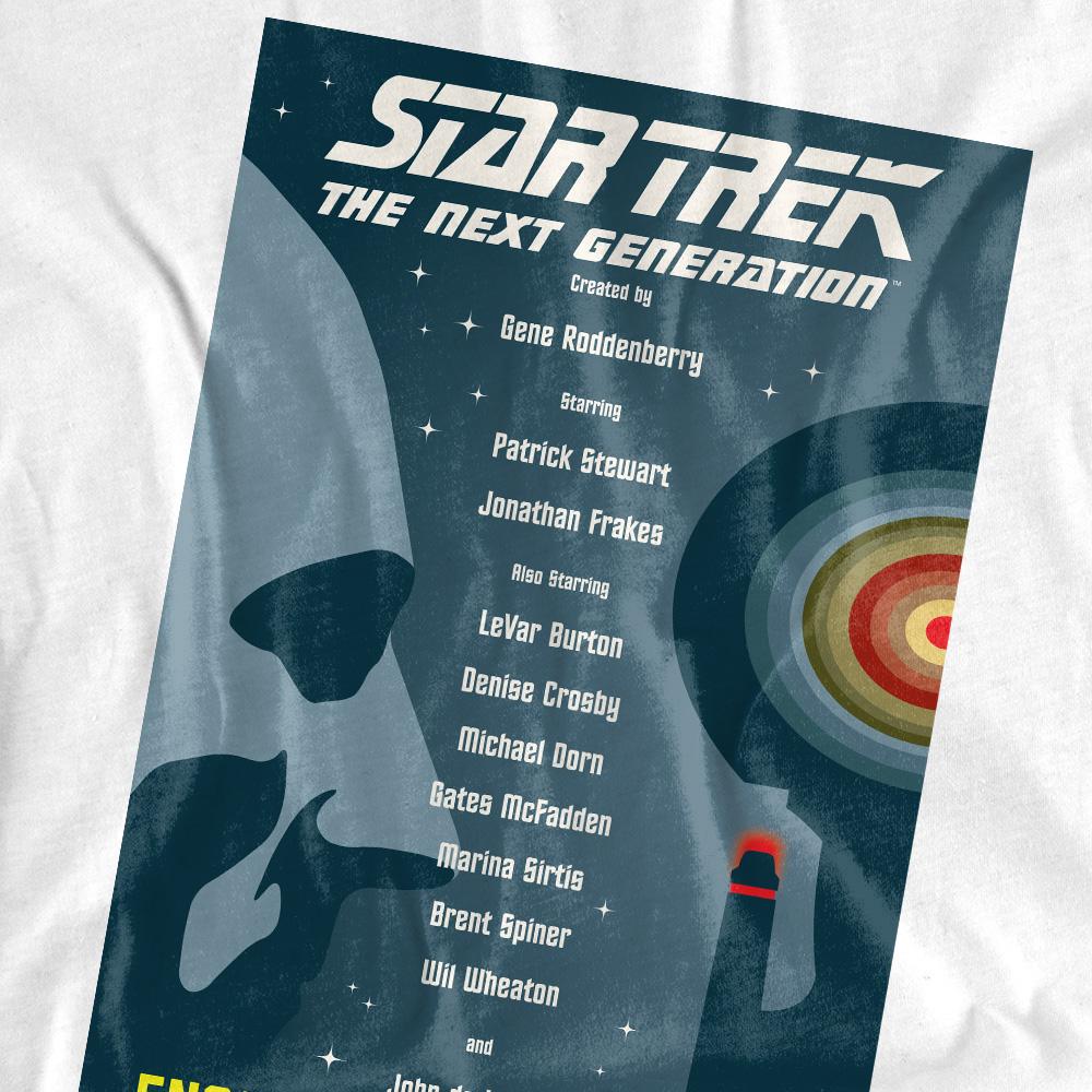 White - Back - Star Trek Unisex Adult The Next Generation Season 1 Episode 1 T-Shirt