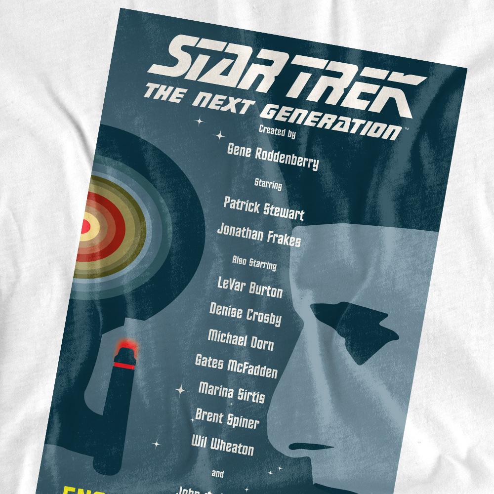White - Back - Star Trek Unisex Adult The Next Generation Season 1 Episode 2 T-Shirt