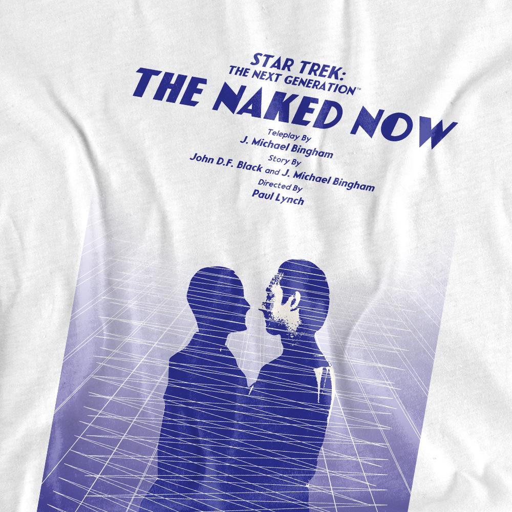 White - Back - Star Trek Unisex Adult The Next Generation Season 1 Episode 3 T-Shirt